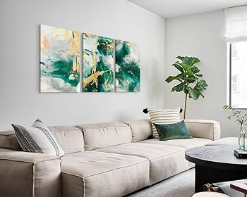 抽象画 ホワイト グリーン 管理番号A-5 アートデコレーション | 抽象絵画: 勇気は緑 絵画 金色畫境之光